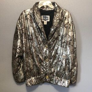 Vintage Pacific I.D. jacket Women's Ones Size coat foil look abstract art deco